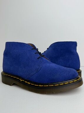 Vintage Dr. Martens Doc England Blue Soft Leather Chukka Boots Half Size UK 5.5